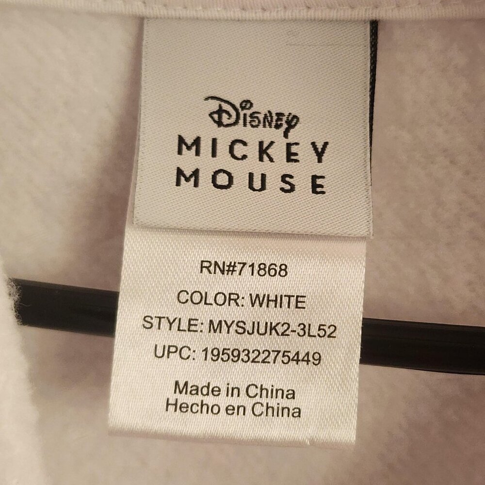 Disney Mickey Mouse Hoodie Mens Medium Embroidered Pullover Sweatshirt - Picture 3 of 8